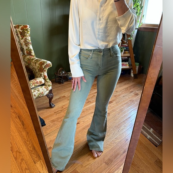 Green Flare Jeans - Picture 2 of 7